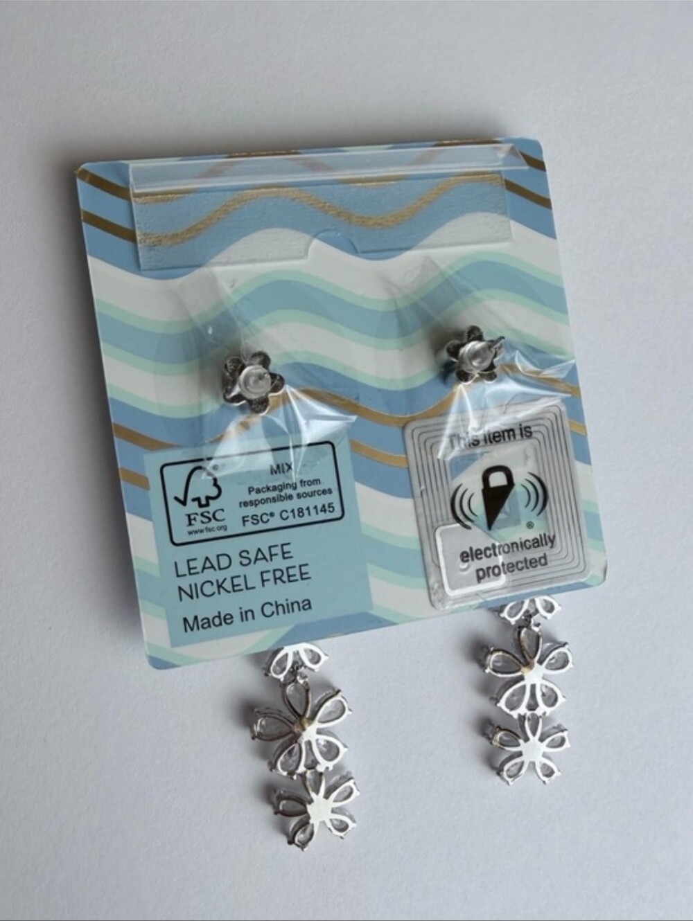 Piper•k Silver-Tone Clear Cubic Zirconia Floral Drop Earrings - Picture 4 of 4